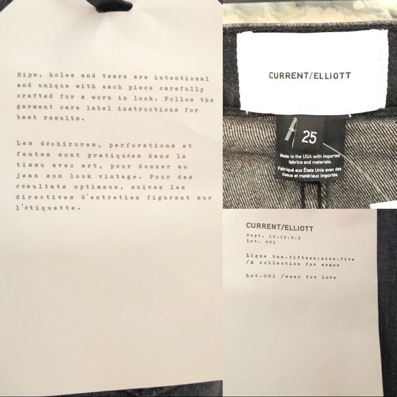 Current Elliot Vintage Crop Slim Jeans Sz 25 New - Picture 5 of 8